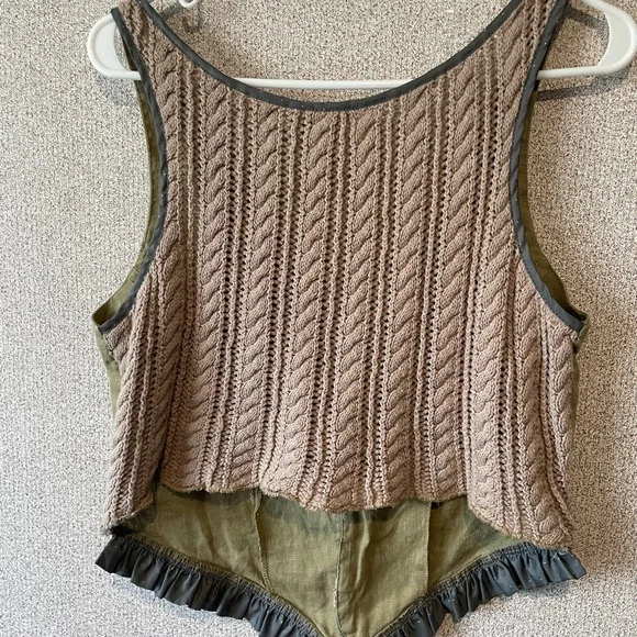 BKE Green and Gray Sleeveless Bustier Top - Picture 7 of 7